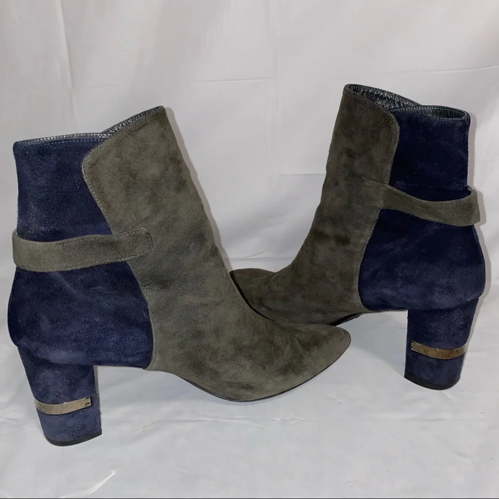 Stuart Weitzman Womens Imback Ankle Boots Blue Grey Suede Size 11.5￼ - Picture 7 of 10